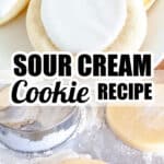 Sour Cream Cookies on a baking sheet.