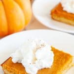 Pumpkin cake on plate.