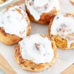 Cinnamon rolls on plate.