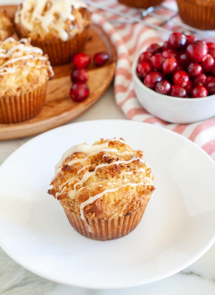 Muffin on a white plate