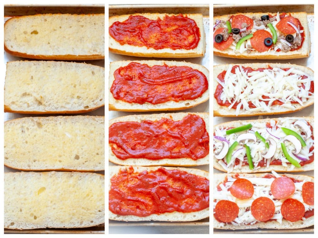 French Bread Pizza with toppings