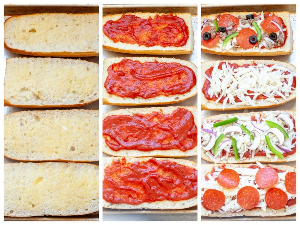 French Bread Pizza with toppings