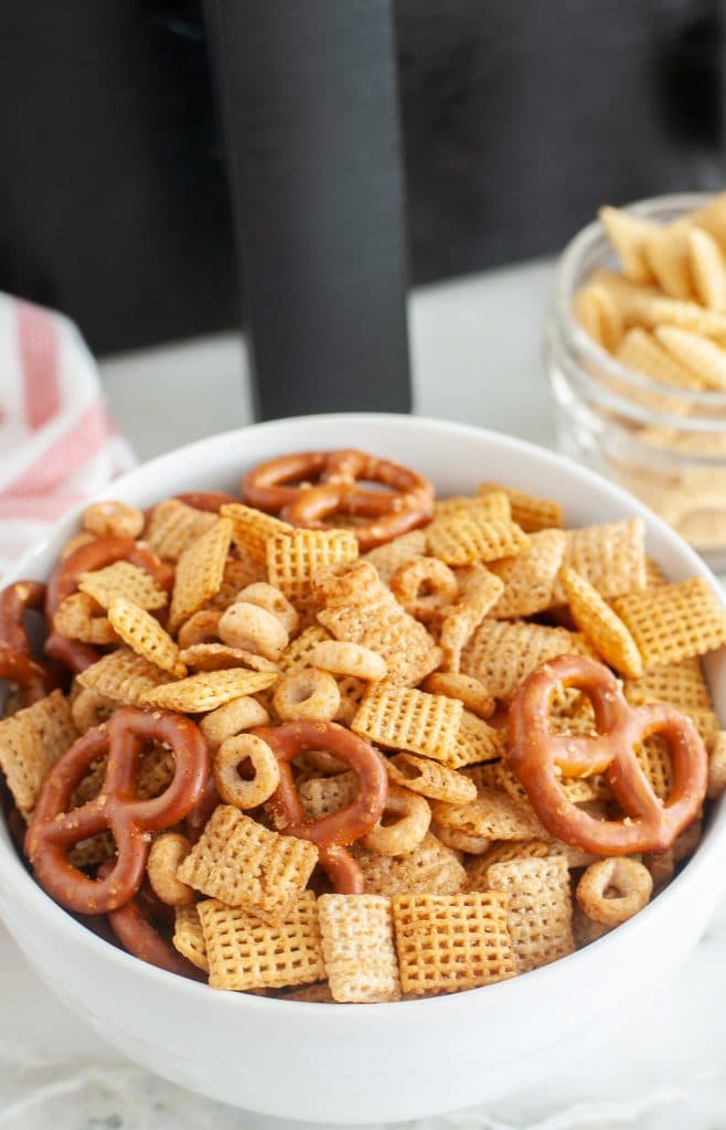 snack mix in a bowl