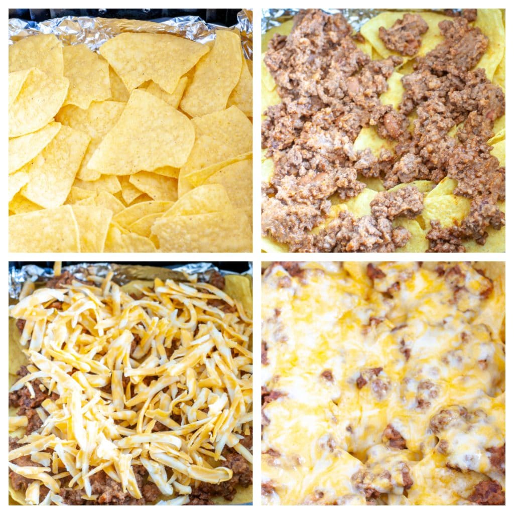 Chips with beef and shredded cheese. 