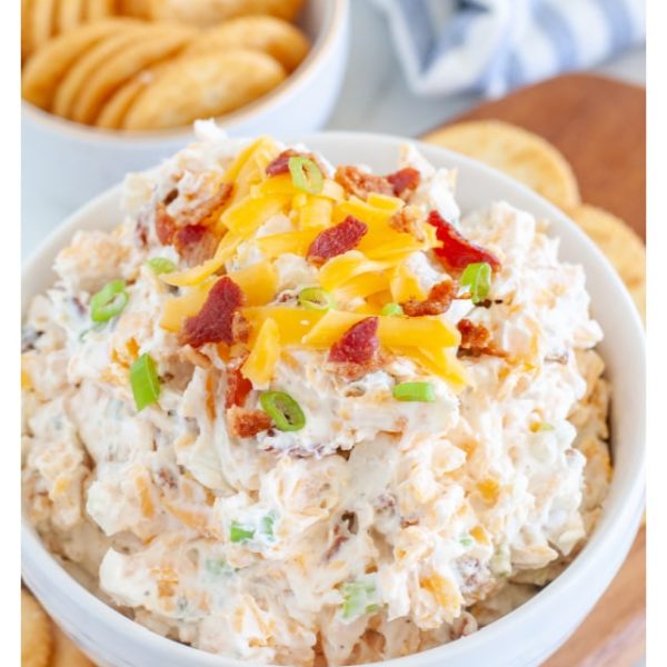 Bowl of cream cheese ranch dip.