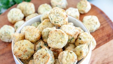 Bowl of fried okra.
