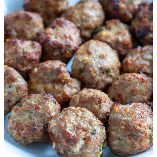 Meatballs on a plate.