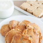Plate of chocolate chip cookies.