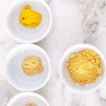 Bowls of mustard.
