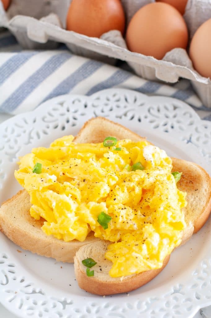 Eggs on a piece of toast. 