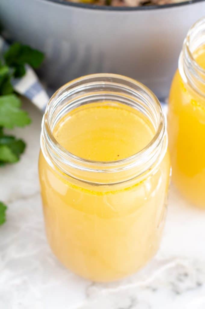 Jar of chicken stock