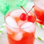 Glass with cherry soda.