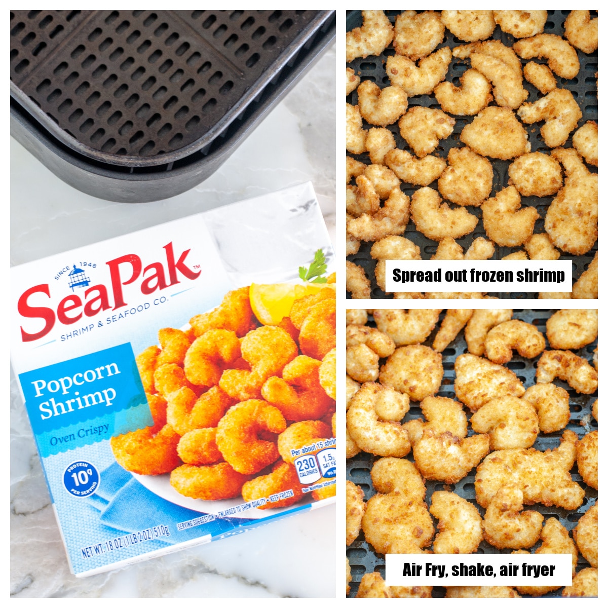 Air Fryer Frozen Popcorn Shrimp in 8-10 minutes