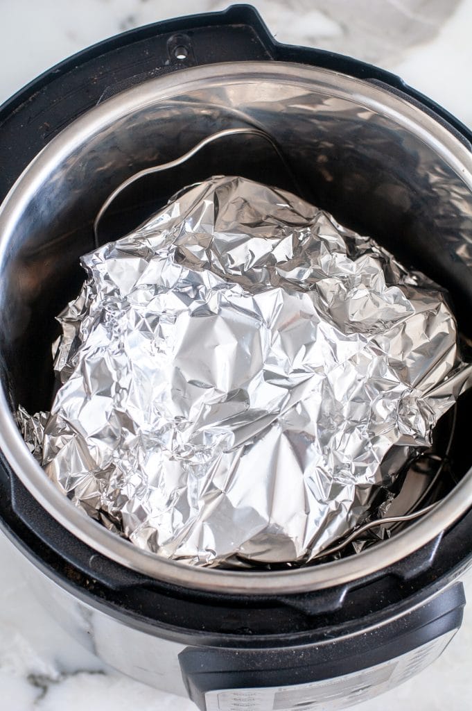 Foil wrapped chicken in instant pot. 