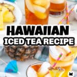 Glass of iced tea with pineapple.