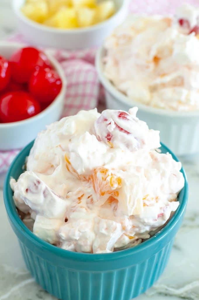 Fruit salad in a bowl. 