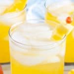 Juice in three glasses.