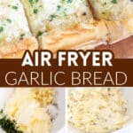 Garlic bread on a plate.