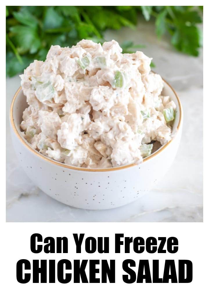 Bowl of chicken salad.