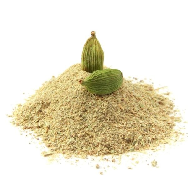 Ground cardamom in a pile.