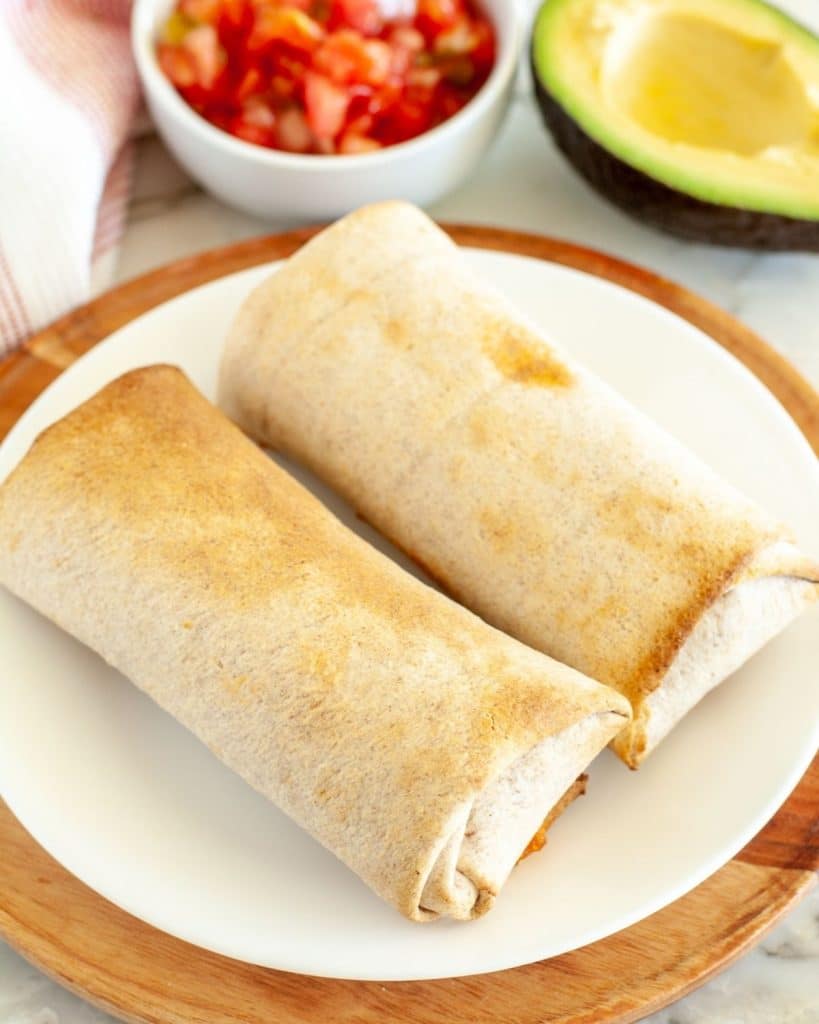 Burritos on a plate. 