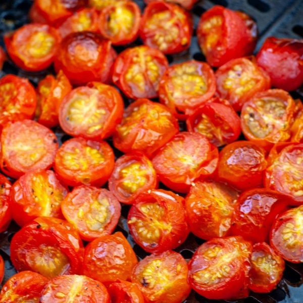 Tomatoes in air fryer.