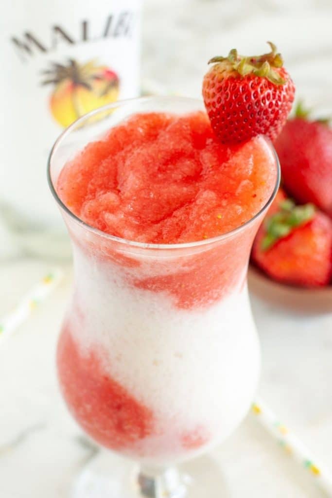 Frozen drink in a glass. 