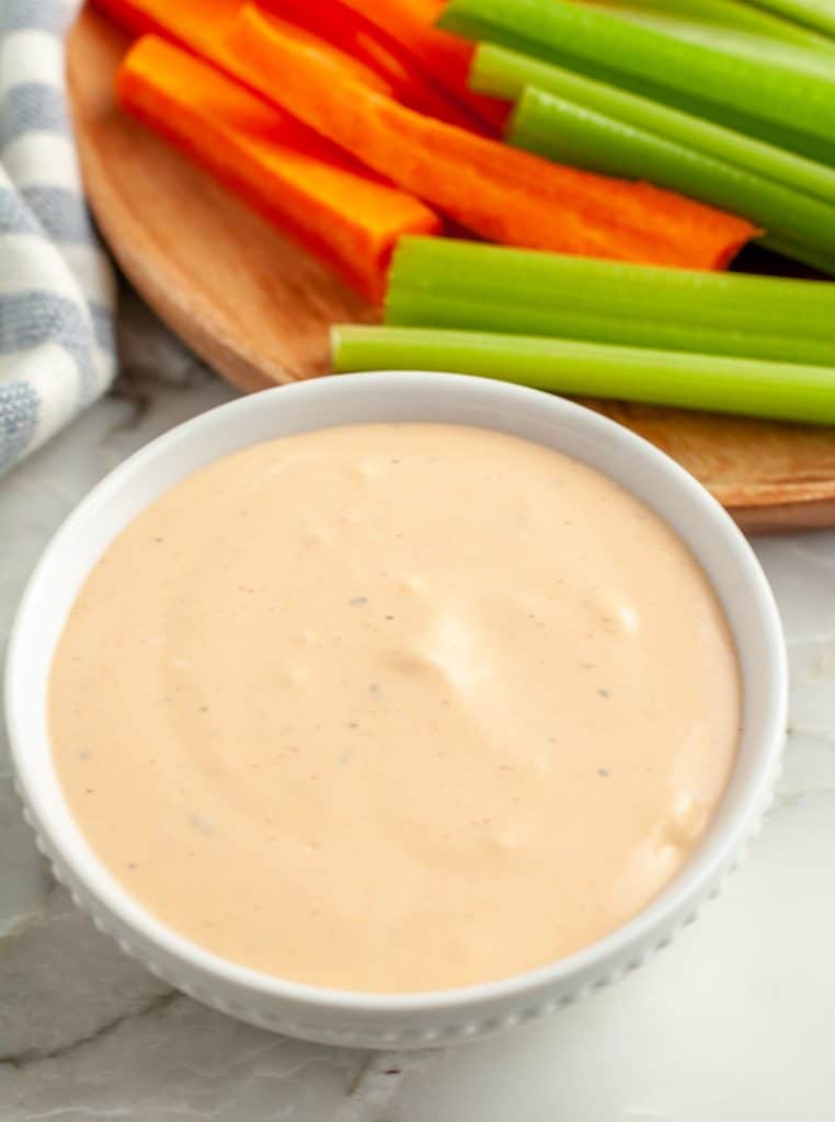 Bowl of creamy dip. 