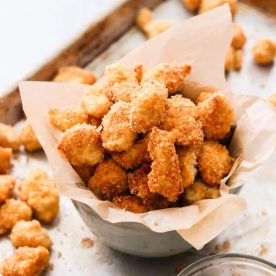 Popcorn chicken in a bowl.