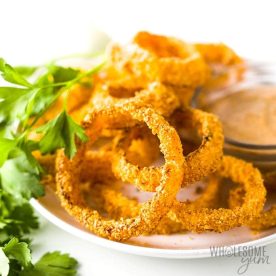 Onion rings on a plate.