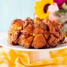 Monkey bread on plate.