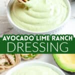 Chicken wrap dipped in avocado lime ranch dressing.
