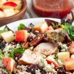 Salad with apple and chicken.