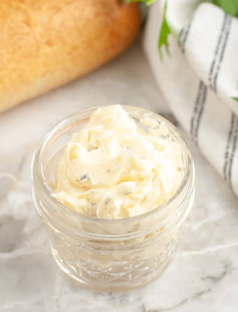 Jar of butter spread.