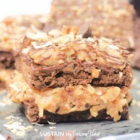 German Chocolate Brownie on a plate