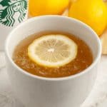 Cup of hot tea with lemon.