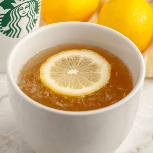 Cup of hot tea with lemon.