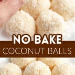 Coconut balls on a plate.
