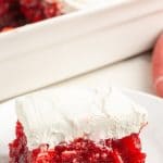 Piece of JELLO salad on plate.