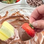 Strawberry dipped in chocolate.