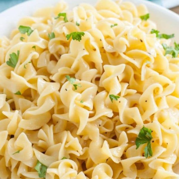 Bowl of egg noodles.