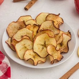 Bowl of apple chips.