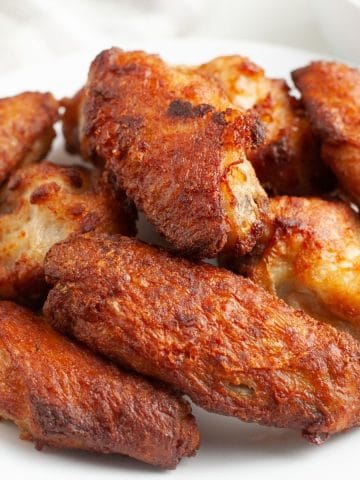 Plate of chicken wings.