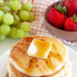 Plate of pancakes.