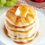 Stack of pancakes with butter.