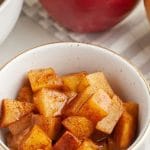 Cinnamon apples in a bowl.