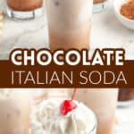 Glass of Italian chocolate cream soda.