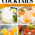 Four cocktail drinks.