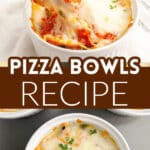 Pizza bowls with a fork.