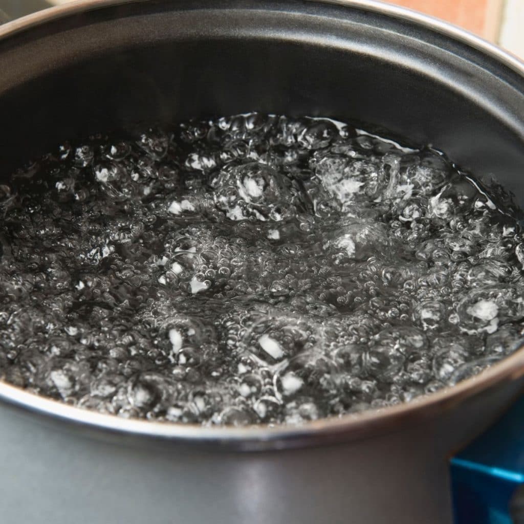 Pot of boiling water. 